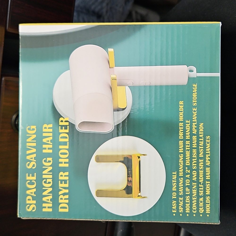 Space Saving Hanging Hair Dryer Holder